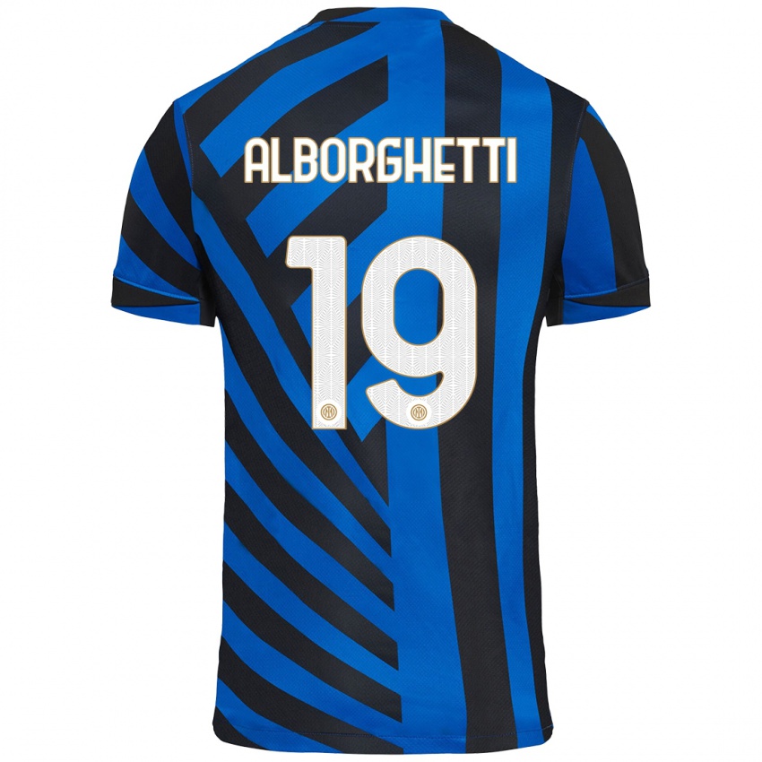 Børn Lisa Alborghetti #19 Blå Sort Hjemmebane Spillertrøjer 2024/25 Trøje T-Shirt