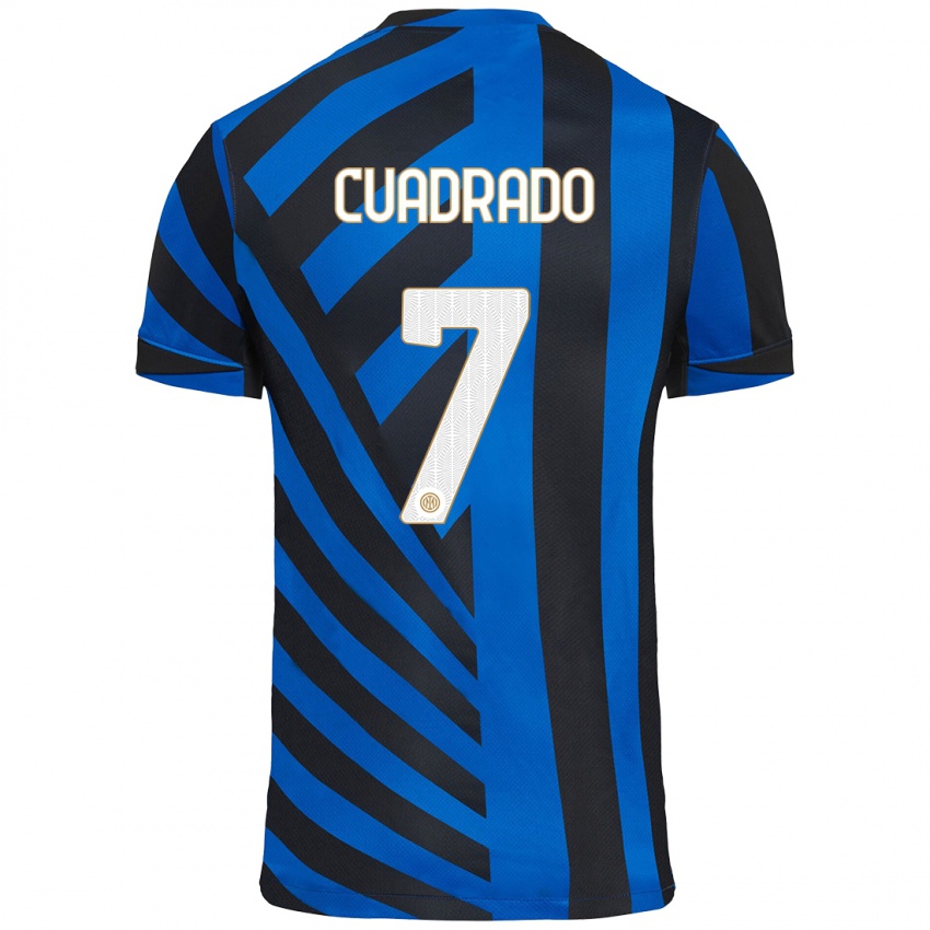 Børn Juan Cuadrado #7 Blå Sort Hjemmebane Spillertrøjer 2024/25 Trøje T-Shirt