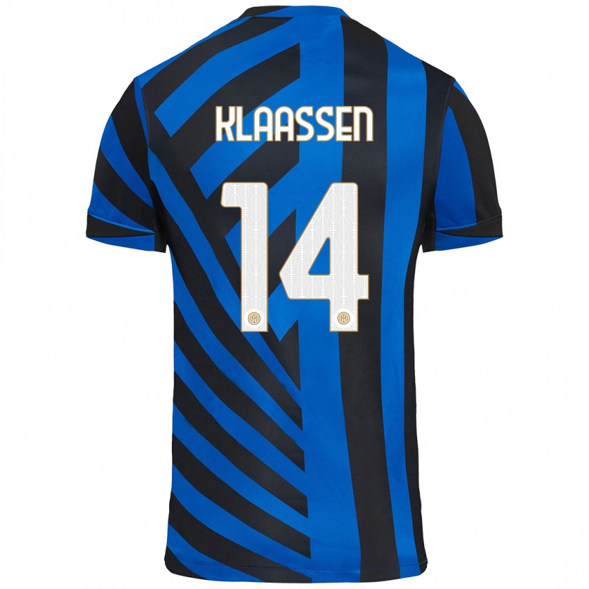 Børn Davy Klaassen #14 Blå Sort Hjemmebane Spillertrøjer 2024/25 Trøje T-Shirt