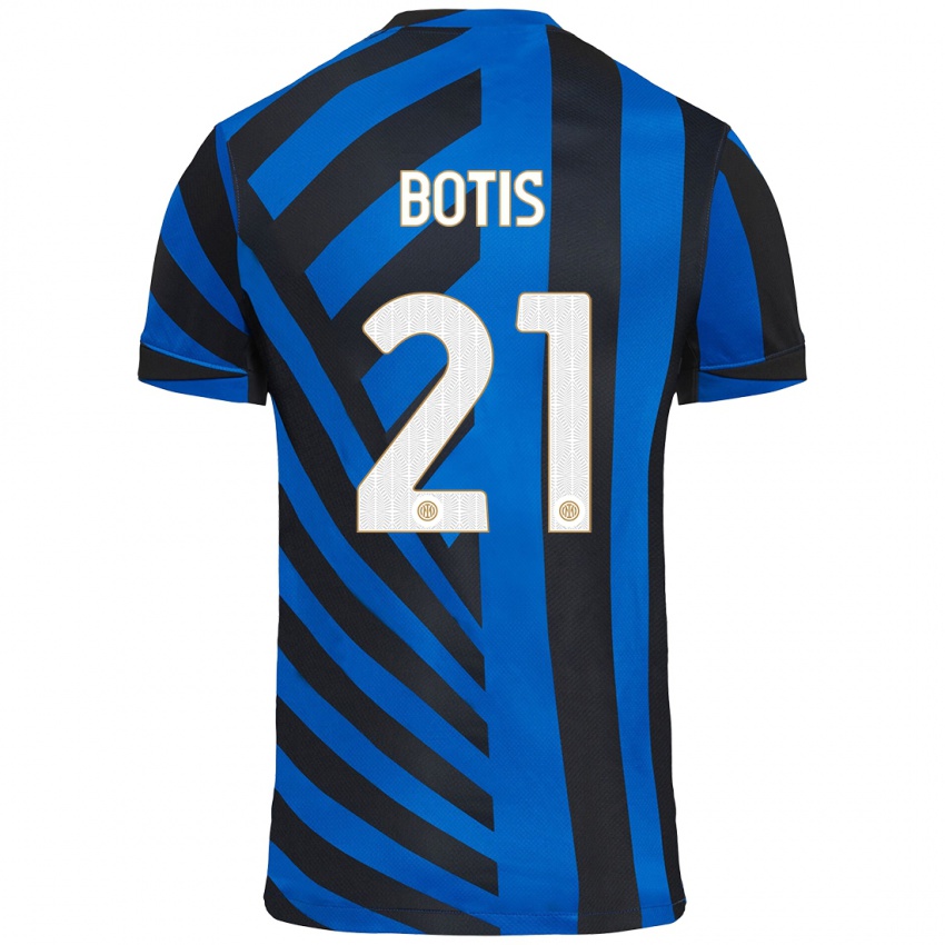 Børn Nikolaos Botis #21 Blå Sort Hjemmebane Spillertrøjer 2024/25 Trøje T-Shirt