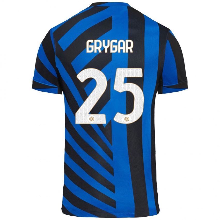 Børn Samuel Grygar #25 Blå Sort Hjemmebane Spillertrøjer 2024/25 Trøje T-Shirt