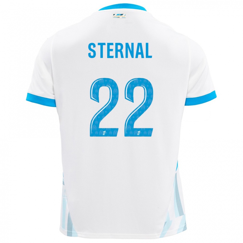 Børn Enzo Sternal #22 Hvid Himmelblå Hjemmebane Spillertrøjer 2024/25 Trøje T-Shirt