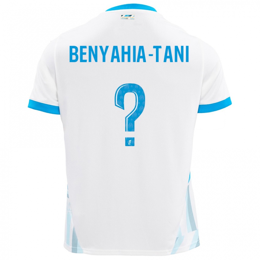 Børn Aylan Benyahia-Tani #0 Hvid Himmelblå Hjemmebane Spillertrøjer 2024/25 Trøje T-Shirt