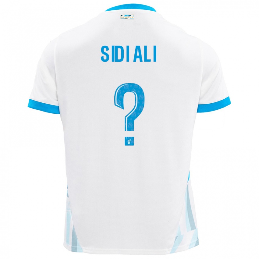 Børn Sofiane Sidi Ali #0 Hvid Himmelblå Hjemmebane Spillertrøjer 2024/25 Trøje T-Shirt