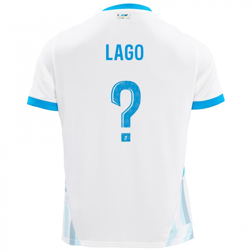 Børn Ange Lago #0 Hvid Himmelblå Hjemmebane Spillertrøjer 2024/25 Trøje T-Shirt