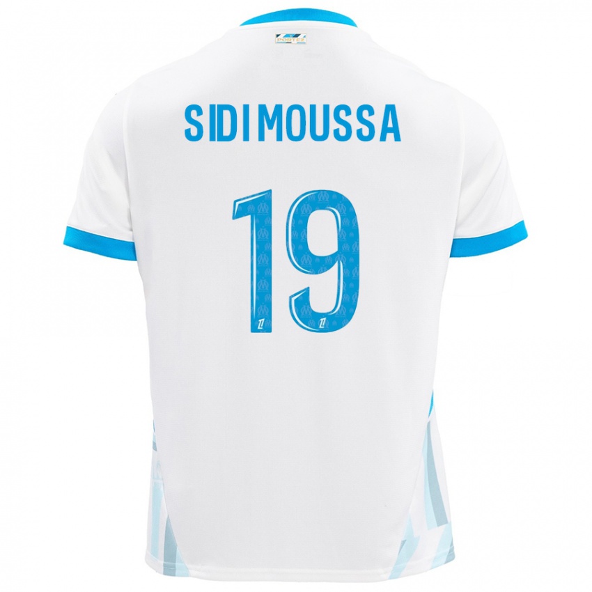 Børn Salima Sidi Moussa #19 Hvid Himmelblå Hjemmebane Spillertrøjer 2024/25 Trøje T-Shirt