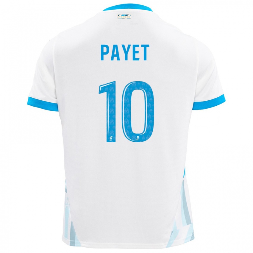 Børn Dimitri Payet #10 Hvid Himmelblå Hjemmebane Spillertrøjer 2024/25 Trøje T-Shirt