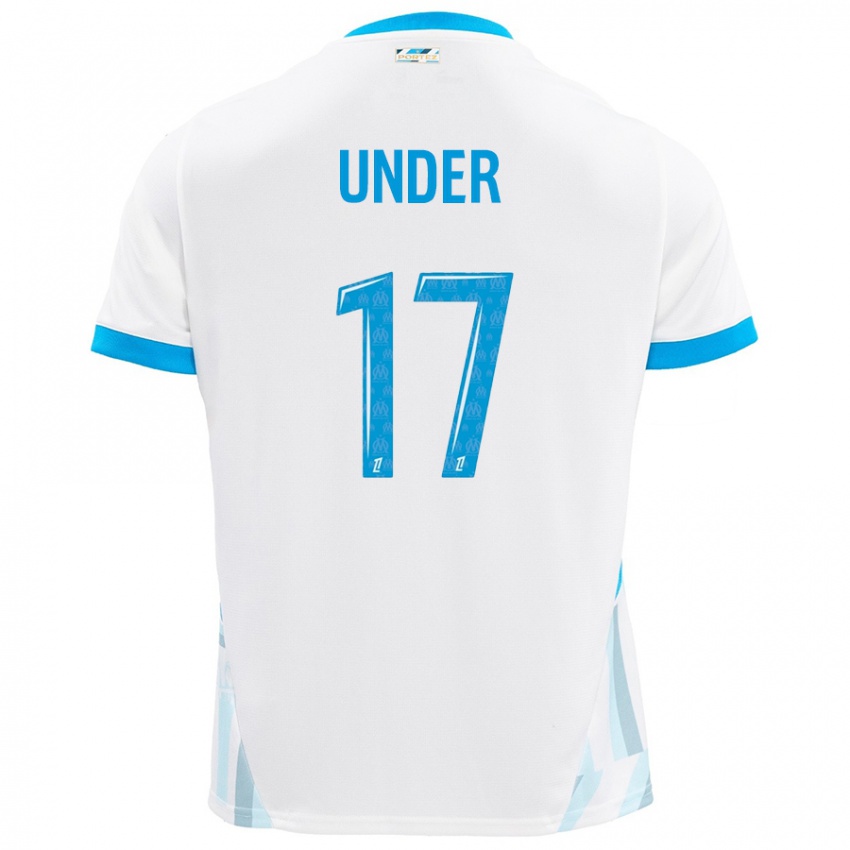 Børn Cengiz Under #17 Hvid Himmelblå Hjemmebane Spillertrøjer 2024/25 Trøje T-Shirt