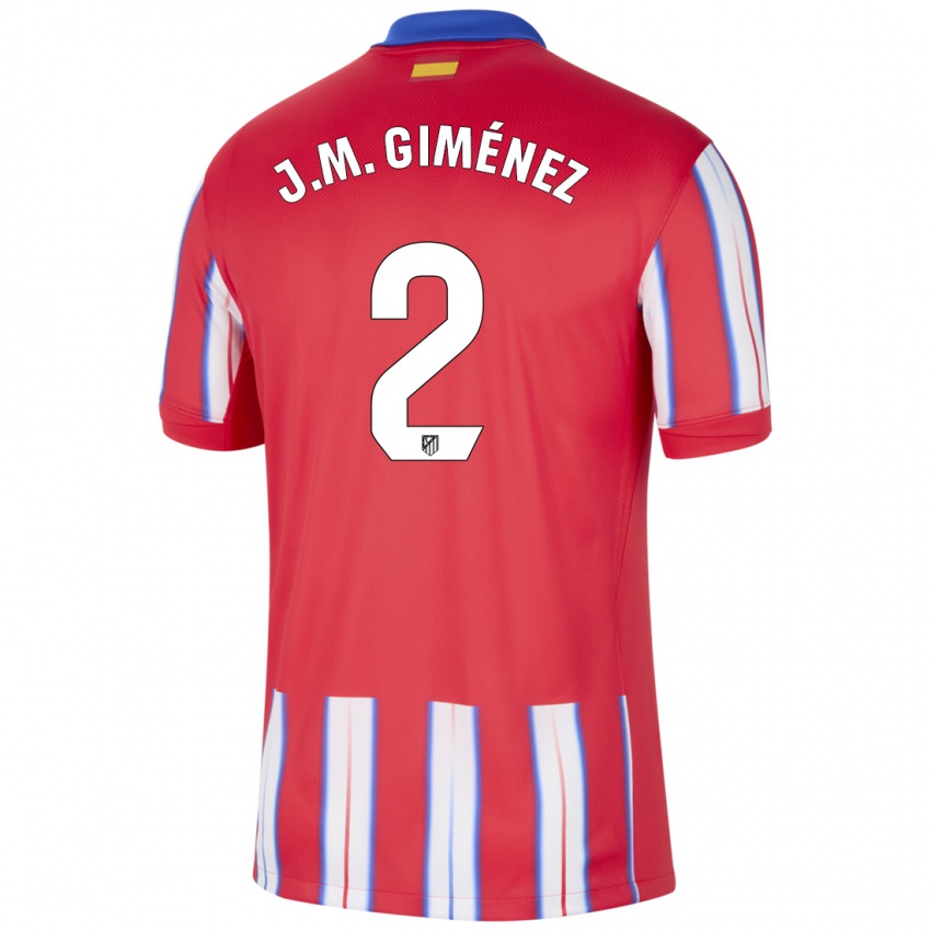 Børn Jose Maria Gimenez #2 Rød Hvid Blå Hjemmebane Spillertrøjer 2024/25 Trøje T-Shirt