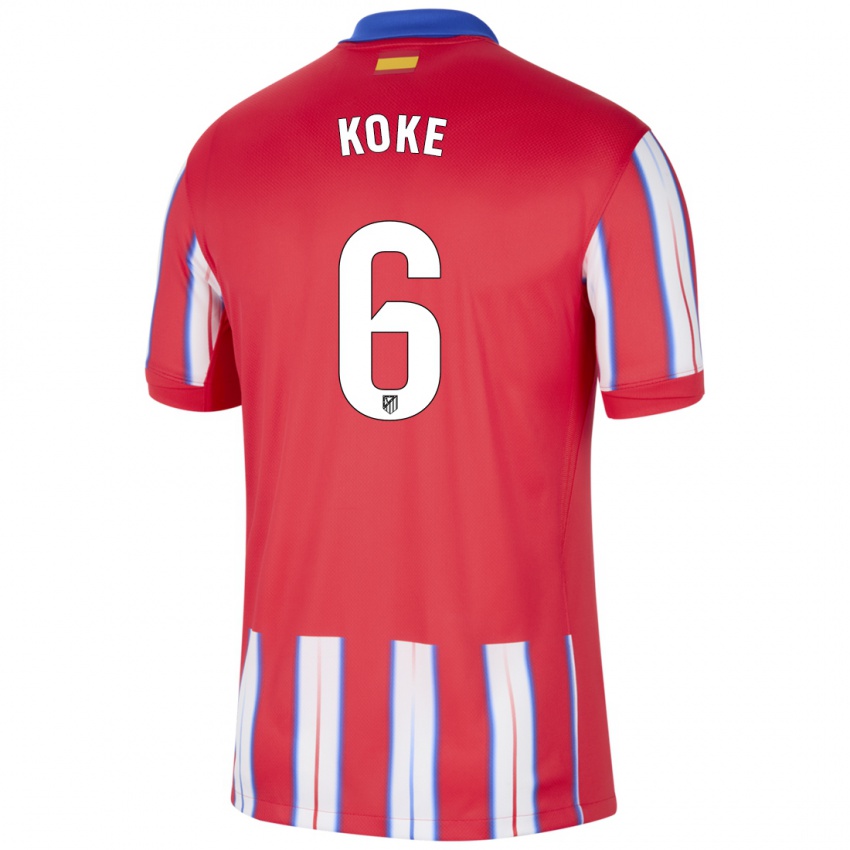 Børn Koke #6 Rød Hvid Blå Hjemmebane Spillertrøjer 2024/25 Trøje T-Shirt