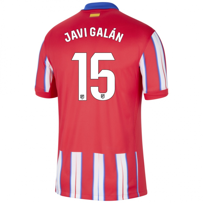 Børn Javi Galán #15 Rød Hvid Blå Hjemmebane Spillertrøjer 2024/25 Trøje T-Shirt