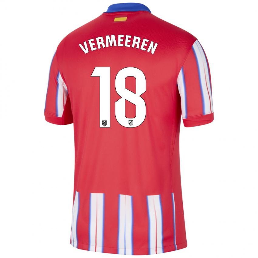 Børn Arthur Vermeeren #18 Rød Hvid Blå Hjemmebane Spillertrøjer 2024/25 Trøje T-Shirt