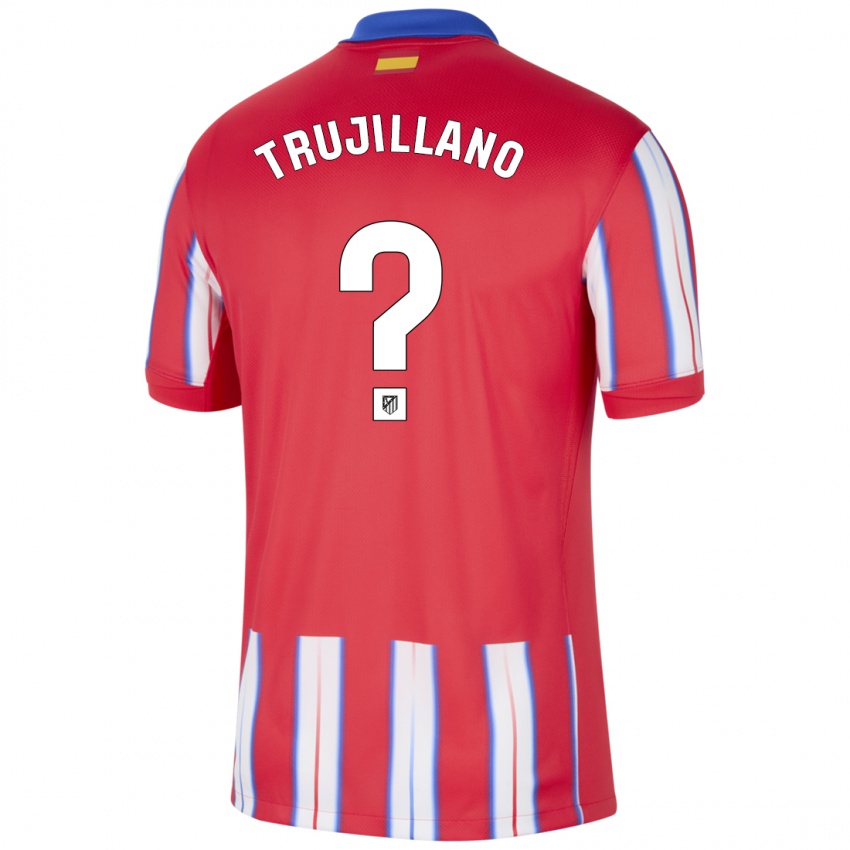 Børn Guillermo Trujillano #0 Rød Hvid Blå Hjemmebane Spillertrøjer 2024/25 Trøje T-Shirt