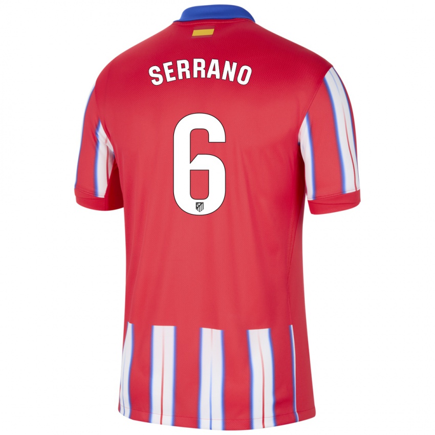 Børn Javi Serrano #6 Rød Hvid Blå Hjemmebane Spillertrøjer 2024/25 Trøje T-Shirt