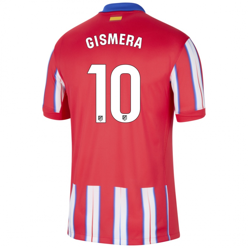 Børn Aitor Gismera #10 Rød Hvid Blå Hjemmebane Spillertrøjer 2024/25 Trøje T-Shirt