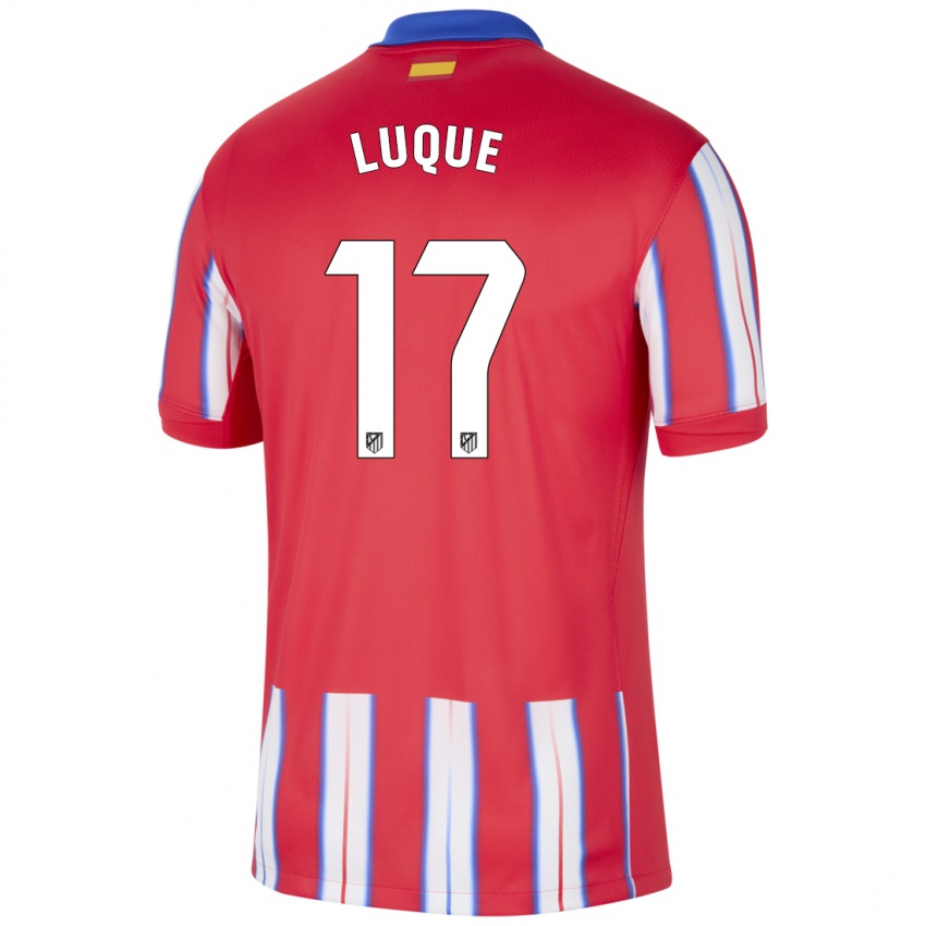 Børn Iker Luque #17 Rød Hvid Blå Hjemmebane Spillertrøjer 2024/25 Trøje T-Shirt