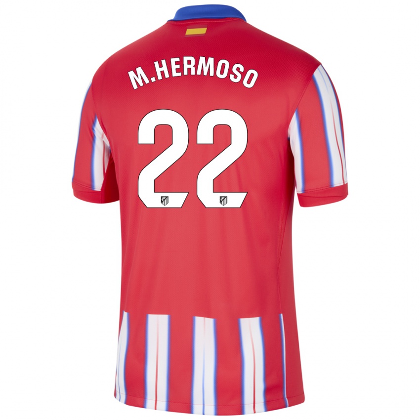 Børn Mario Hermoso #22 Rød Hvid Blå Hjemmebane Spillertrøjer 2024/25 Trøje T-Shirt