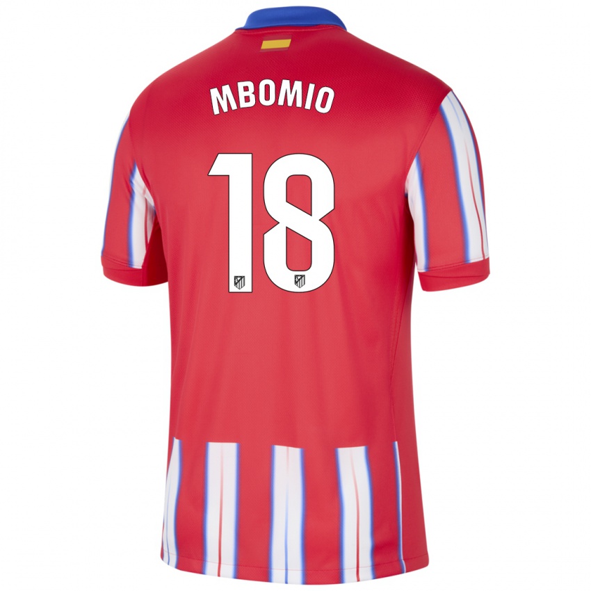 Børn Rony Mbomio #18 Rød Hvid Blå Hjemmebane Spillertrøjer 2024/25 Trøje T-Shirt