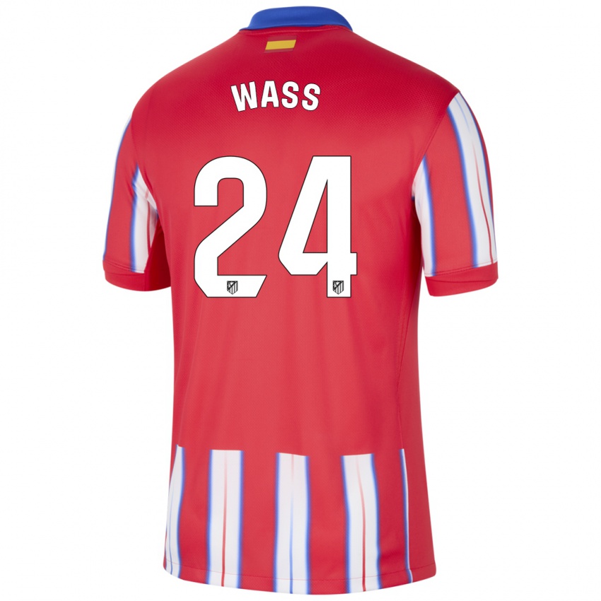 Børn Daniel Wass #24 Rød Hvid Blå Hjemmebane Spillertrøjer 2024/25 Trøje T-Shirt