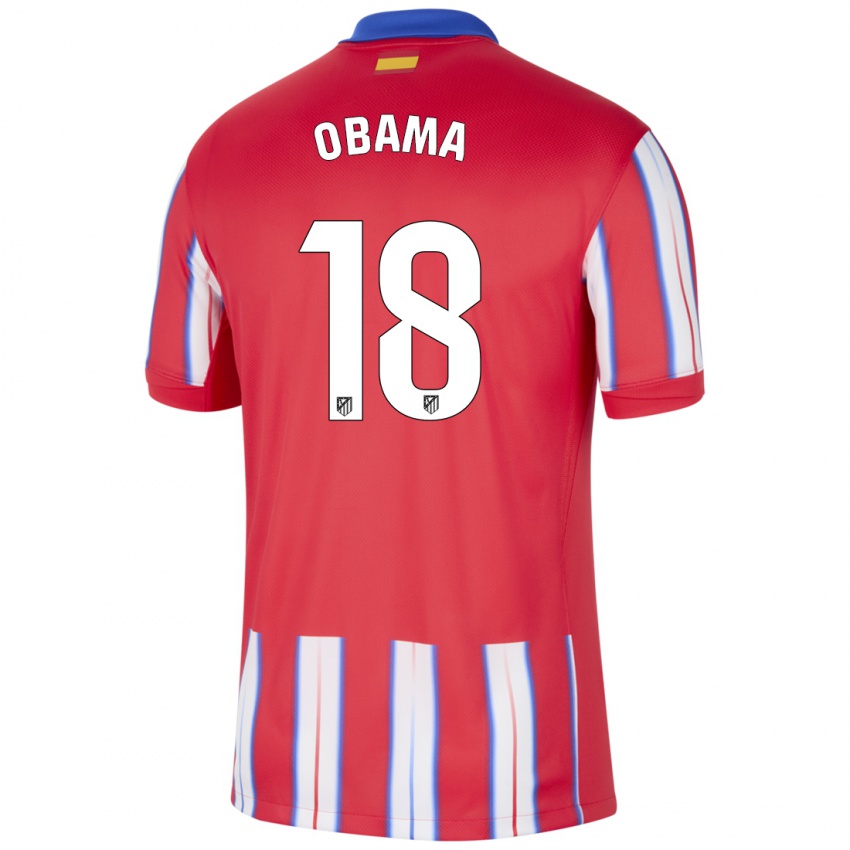 Børn Salomon Obama #18 Rød Hvid Blå Hjemmebane Spillertrøjer 2024/25 Trøje T-Shirt