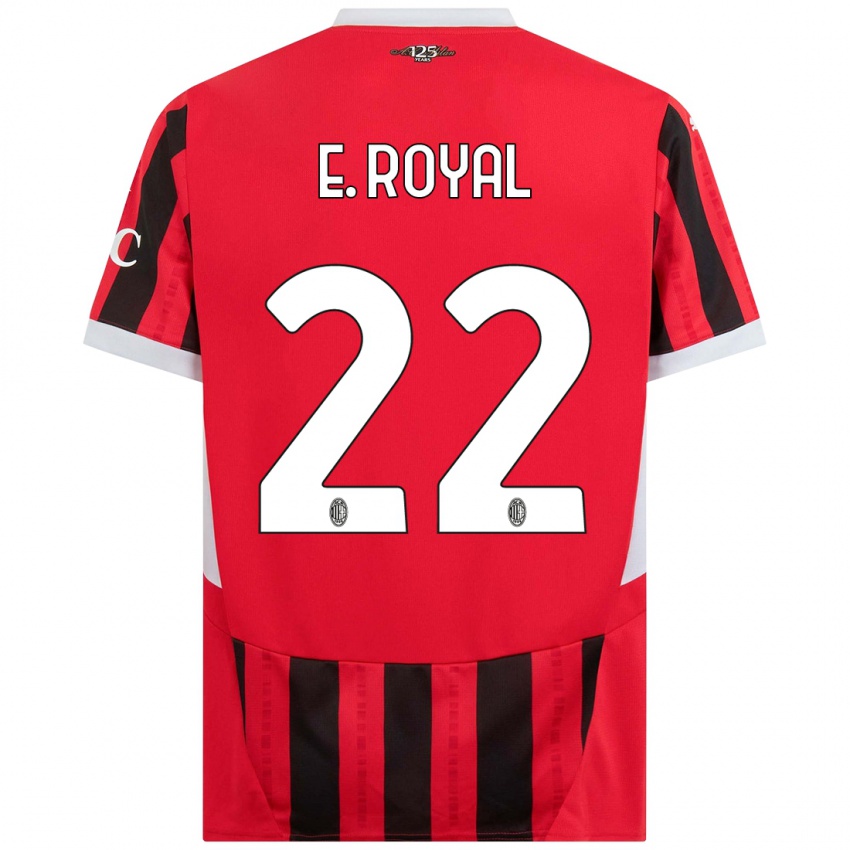 Børn Emerson Royal #22 Rød Sort Hjemmebane Spillertrøjer 2024/25 Trøje T-Shirt