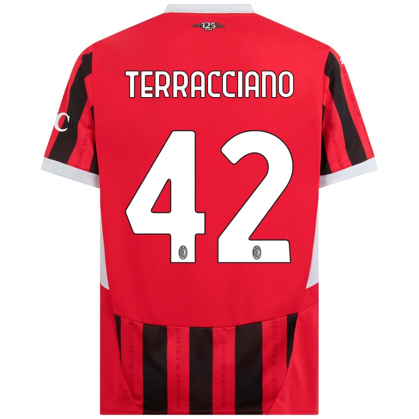 Børn Filippo Terracciano #42 Rød Sort Hjemmebane Spillertrøjer 2024/25 Trøje T-Shirt