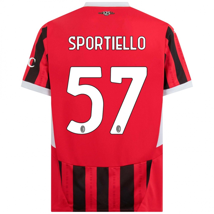 Børn Marco Sportiello #57 Rød Sort Hjemmebane Spillertrøjer 2024/25 Trøje T-Shirt