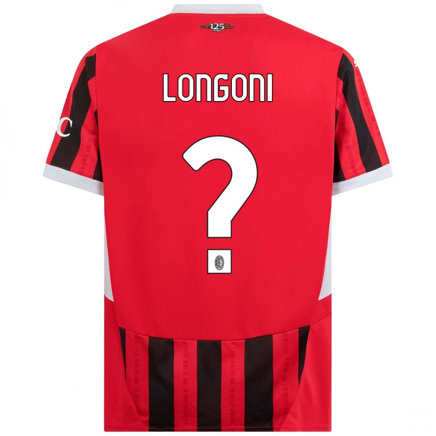 Børn Alessandro Longoni #0 Rød Sort Hjemmebane Spillertrøjer 2024/25 Trøje T-Shirt