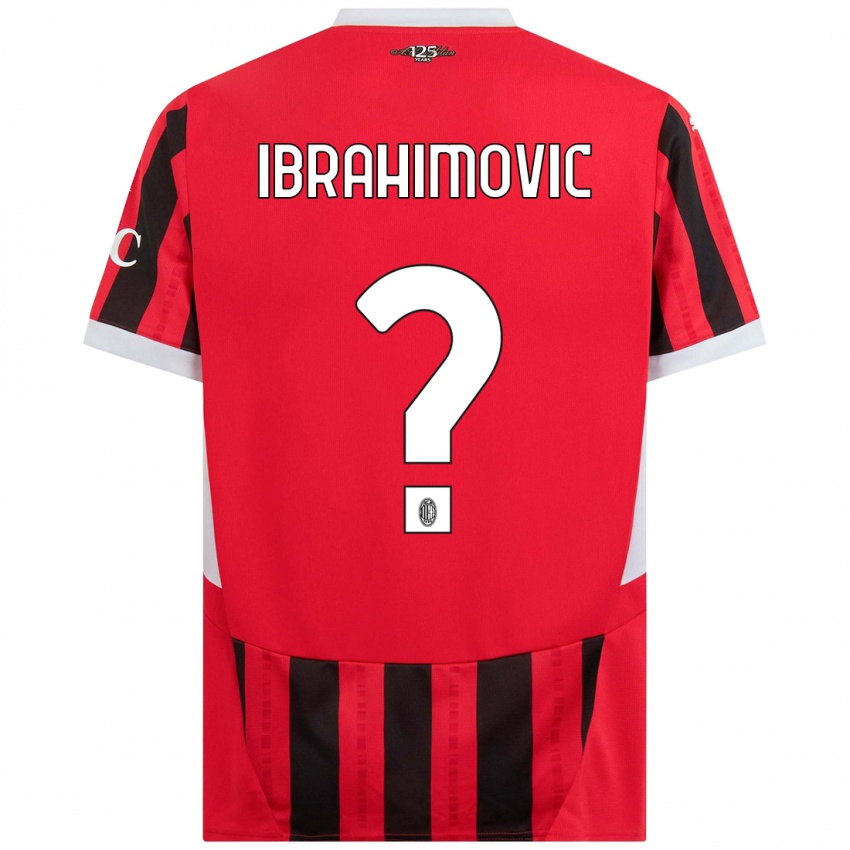 Børn Vincent Ibrahimovic #0 Rød Sort Hjemmebane Spillertrøjer 2024/25 Trøje T-Shirt