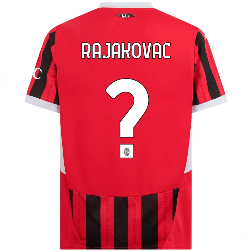 Børn Mihajlo Rajakovac #0 Rød Sort Hjemmebane Spillertrøjer 2024/25 Trøje T-Shirt