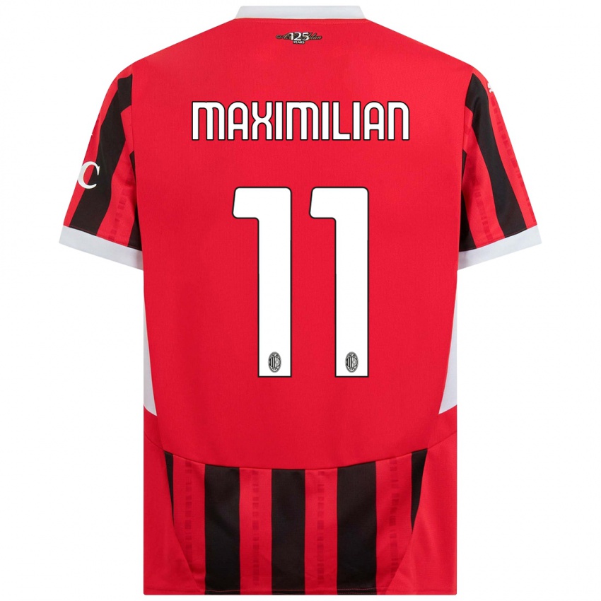 Børn Maximilian Ibrahimović #11 Rød Sort Hjemmebane Spillertrøjer 2024/25 Trøje T-Shirt