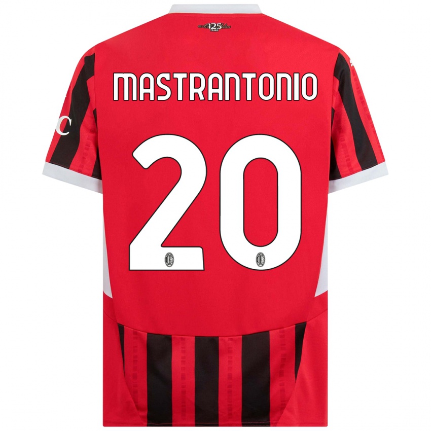 Børn Davide Mastrantonio #20 Rød Sort Hjemmebane Spillertrøjer 2024/25 Trøje T-Shirt