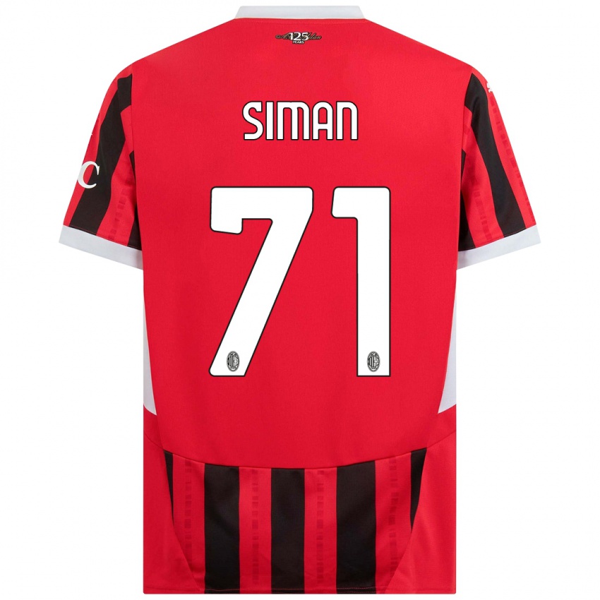 Børn Alexandru Șiman #71 Rød Sort Hjemmebane Spillertrøjer 2024/25 Trøje T-Shirt