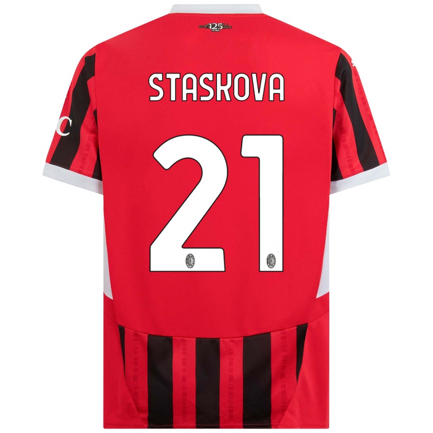 Børn Andrea Stašková #21 Rød Sort Hjemmebane Spillertrøjer 2024/25 Trøje T-Shirt