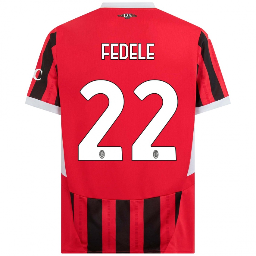 Børn Noemi Fedele #22 Rød Sort Hjemmebane Spillertrøjer 2024/25 Trøje T-Shirt