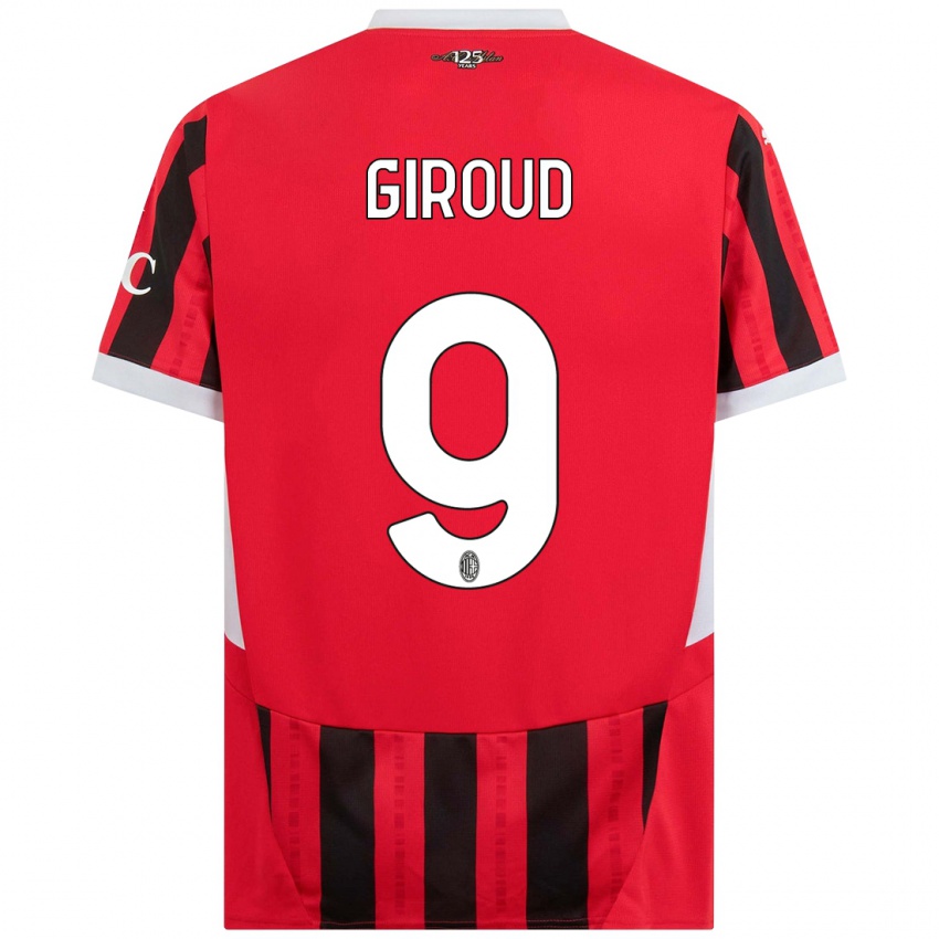 Børn Olivier Giroud #9 Rød Sort Hjemmebane Spillertrøjer 2024/25 Trøje T-Shirt