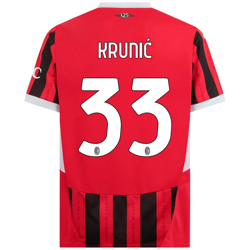 Børn Rade Krunic #33 Rød Sort Hjemmebane Spillertrøjer 2024/25 Trøje T-Shirt