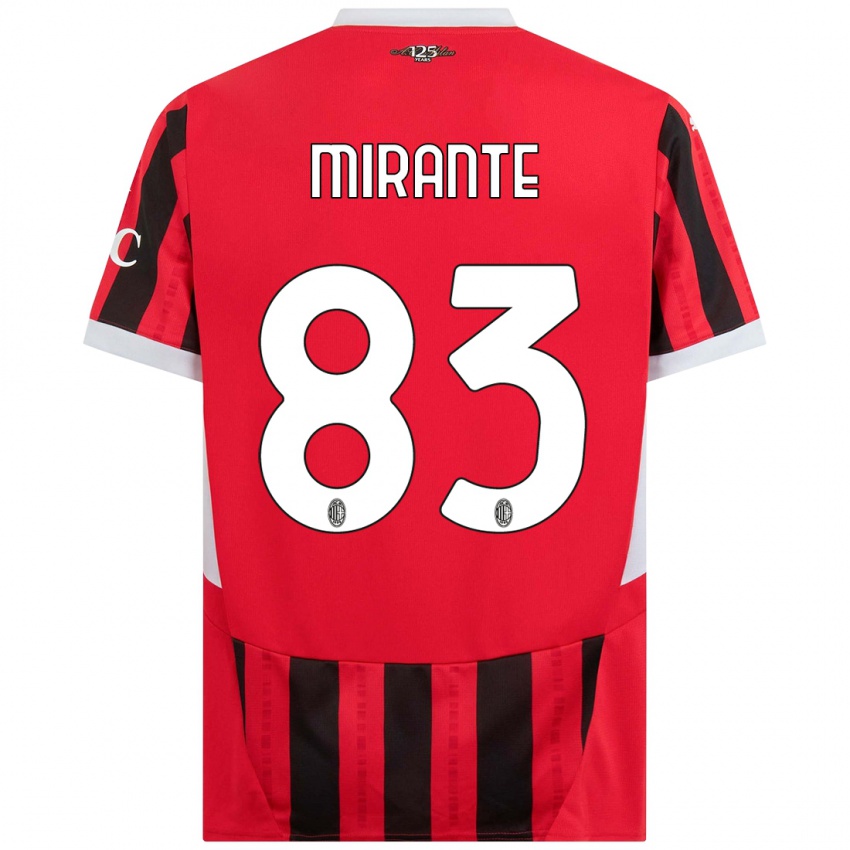 Børn Antonio Mirante #83 Rød Sort Hjemmebane Spillertrøjer 2024/25 Trøje T-Shirt