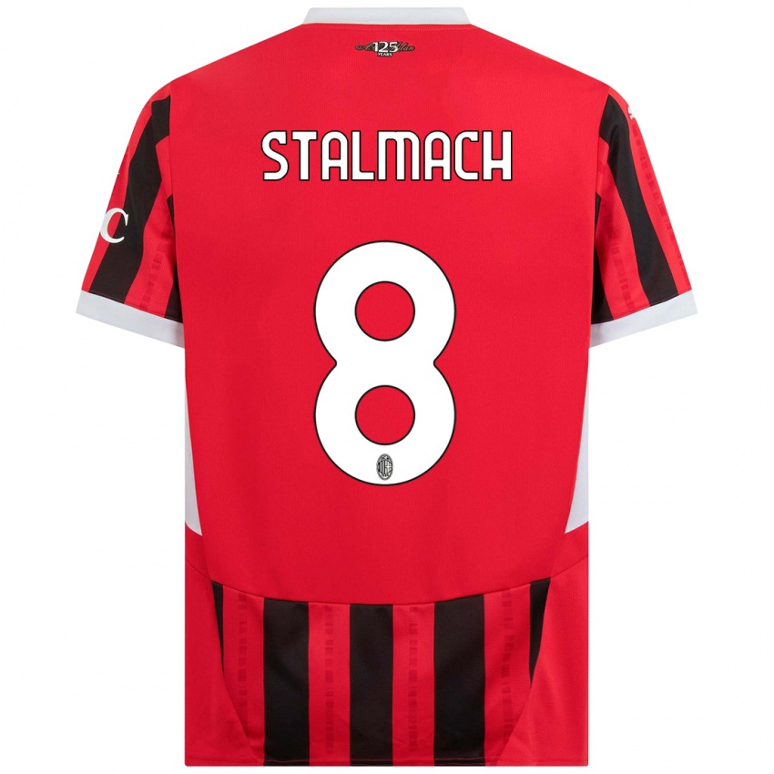 Børn Dariusz Stalmach #8 Rød Sort Hjemmebane Spillertrøjer 2024/25 Trøje T-Shirt