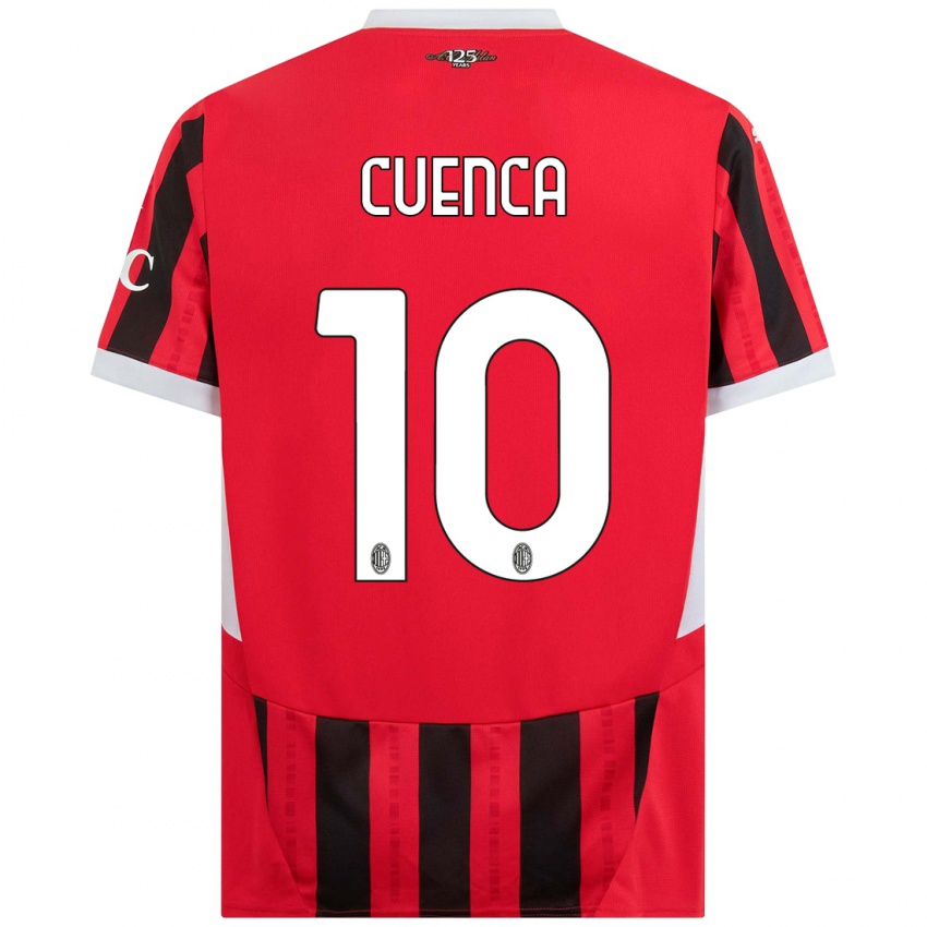 Børn Hugo Cuenca #10 Rød Sort Hjemmebane Spillertrøjer 2024/25 Trøje T-Shirt