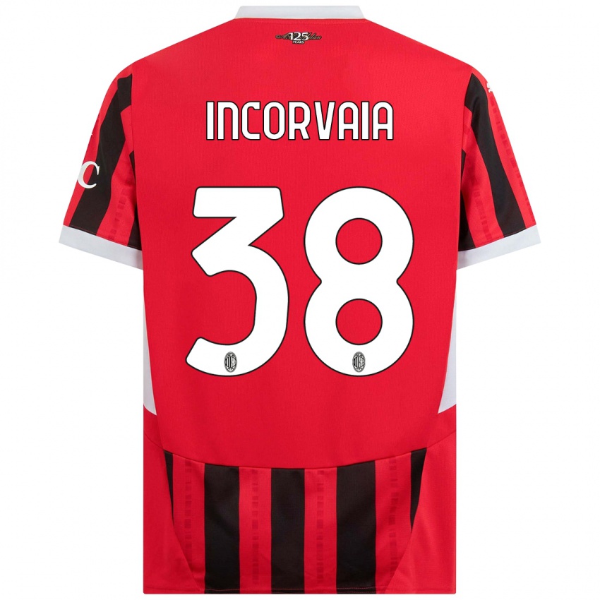 Børn Giovanni Incorvaia #38 Rød Sort Hjemmebane Spillertrøjer 2024/25 Trøje T-Shirt