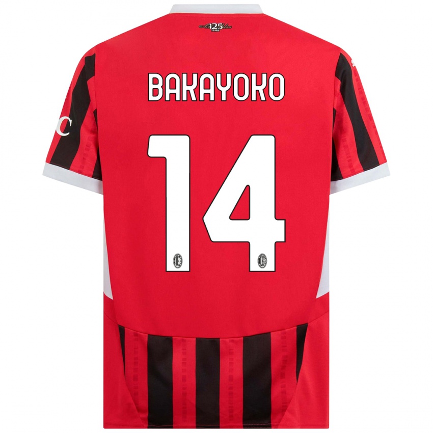 Børn Tiemoue Bakayoko #14 Rød Sort Hjemmebane Spillertrøjer 2024/25 Trøje T-Shirt