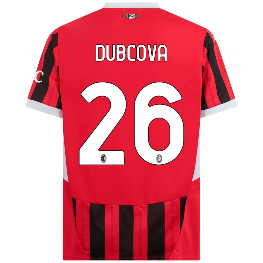 Børn Michaela Dubcova #26 Rød Sort Hjemmebane Spillertrøjer 2024/25 Trøje T-Shirt