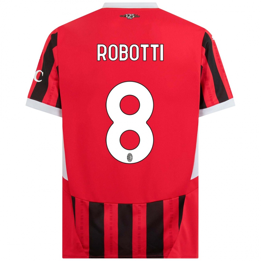 Børn Giovanni Robotti #8 Rød Sort Hjemmebane Spillertrøjer 2024/25 Trøje T-Shirt