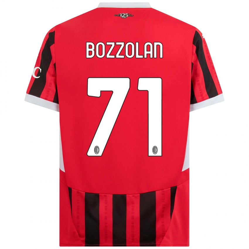 Børn Andrea Bozzolan #71 Rød Sort Hjemmebane Spillertrøjer 2024/25 Trøje T-Shirt