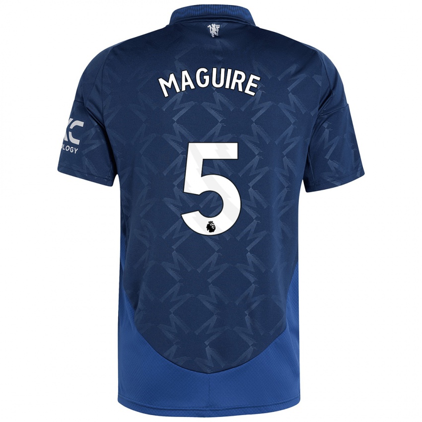 Børn Harry Maguire #5 Indigo Udebane Spillertrøjer 2024/25 Trøje T-Shirt