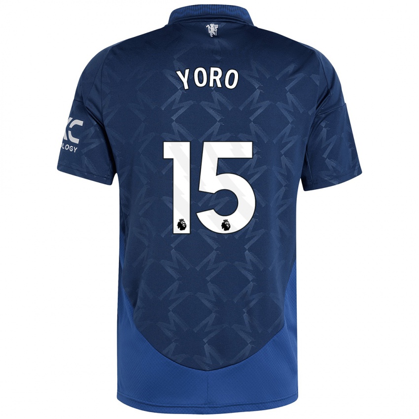 Børn Leny Yoro #15 Indigo Udebane Spillertrøjer 2024/25 Trøje T-Shirt