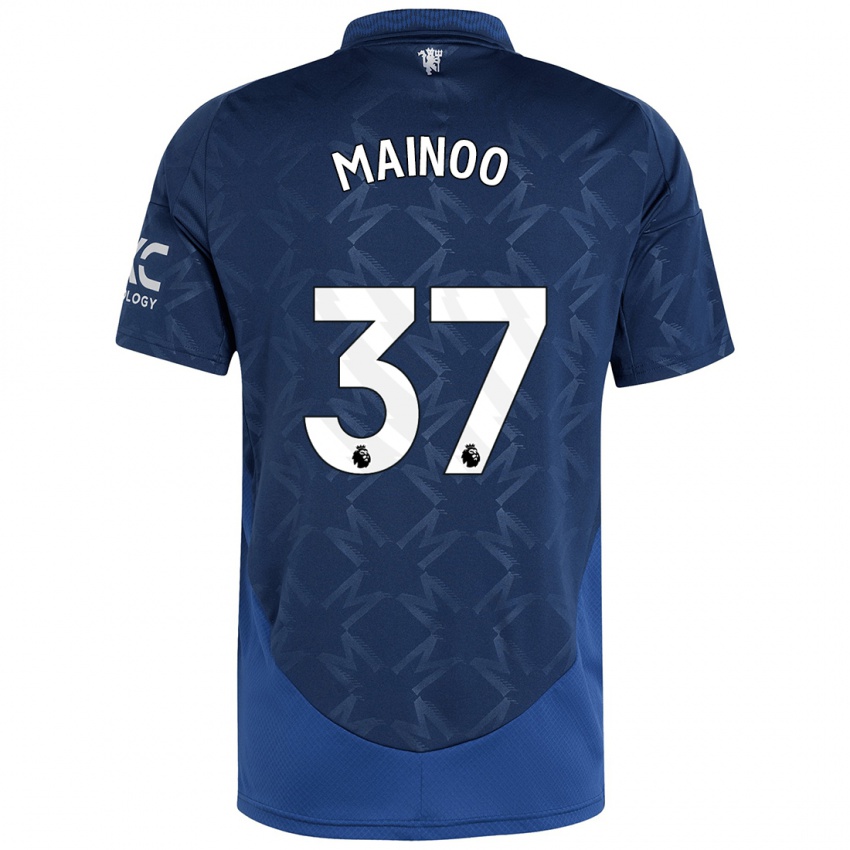 Børn Kobbie Mainoo #37 Indigo Udebane Spillertrøjer 2024/25 Trøje T-Shirt