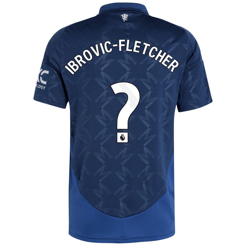 Børn Edward Ibrovic-Fletcher #0 Indigo Udebane Spillertrøjer 2024/25 Trøje T-Shirt