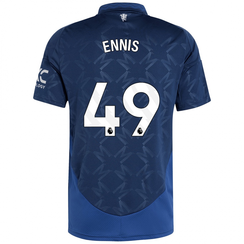 Børn Ethan Ennis #49 Indigo Udebane Spillertrøjer 2024/25 Trøje T-Shirt